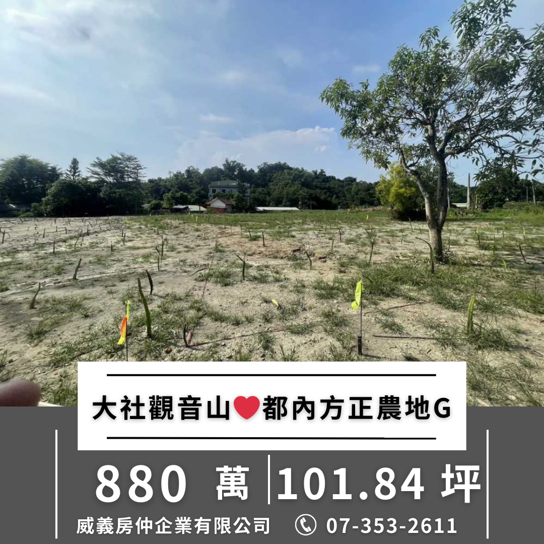 大社觀音山⭐都內⭐小坪數⭐便宜方正農地G