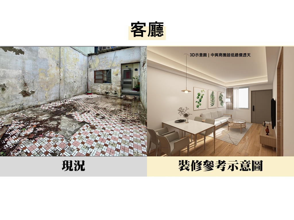 中興商圈超低總價頂天透天(兩間)~只有我在賣